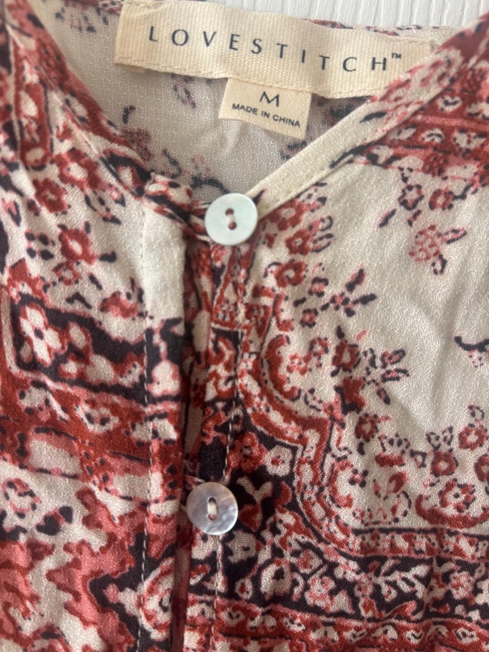 Lovestitch Red and Cream Floral High-Low Sundress - Picture 3 of 4